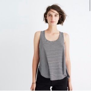 Madewell black and white striped tank top